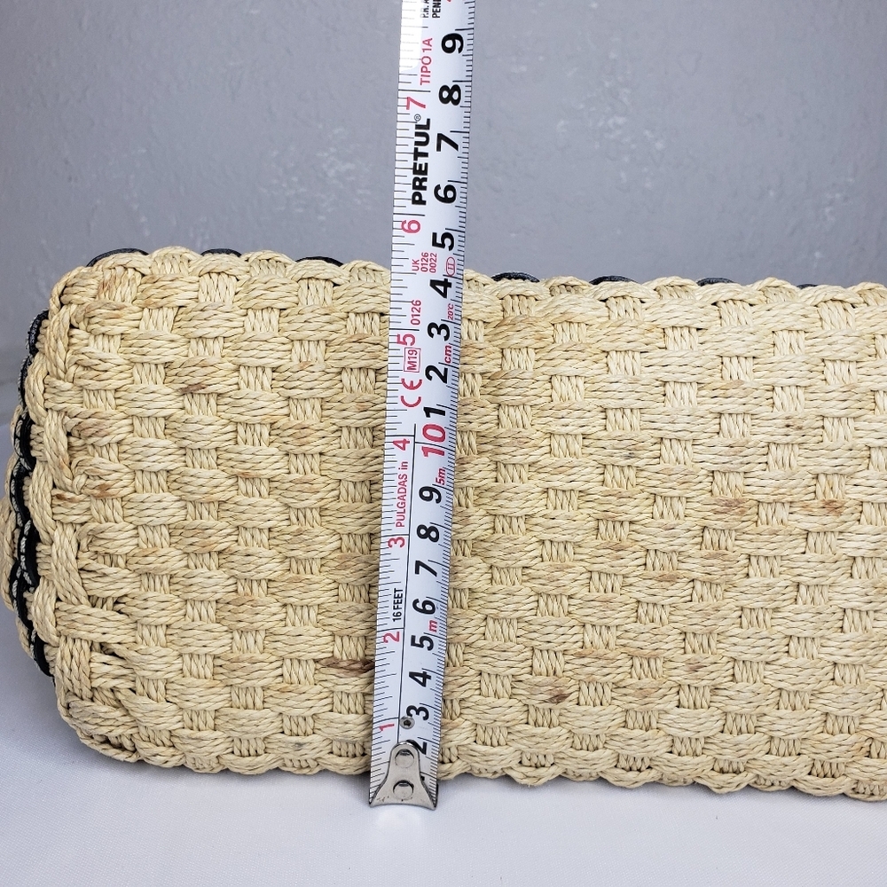 Brighton Black Tan Woven Tote - Picture 12 of 14